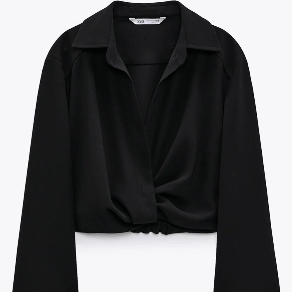 Zara Cropped Blouse Sz Small NWT